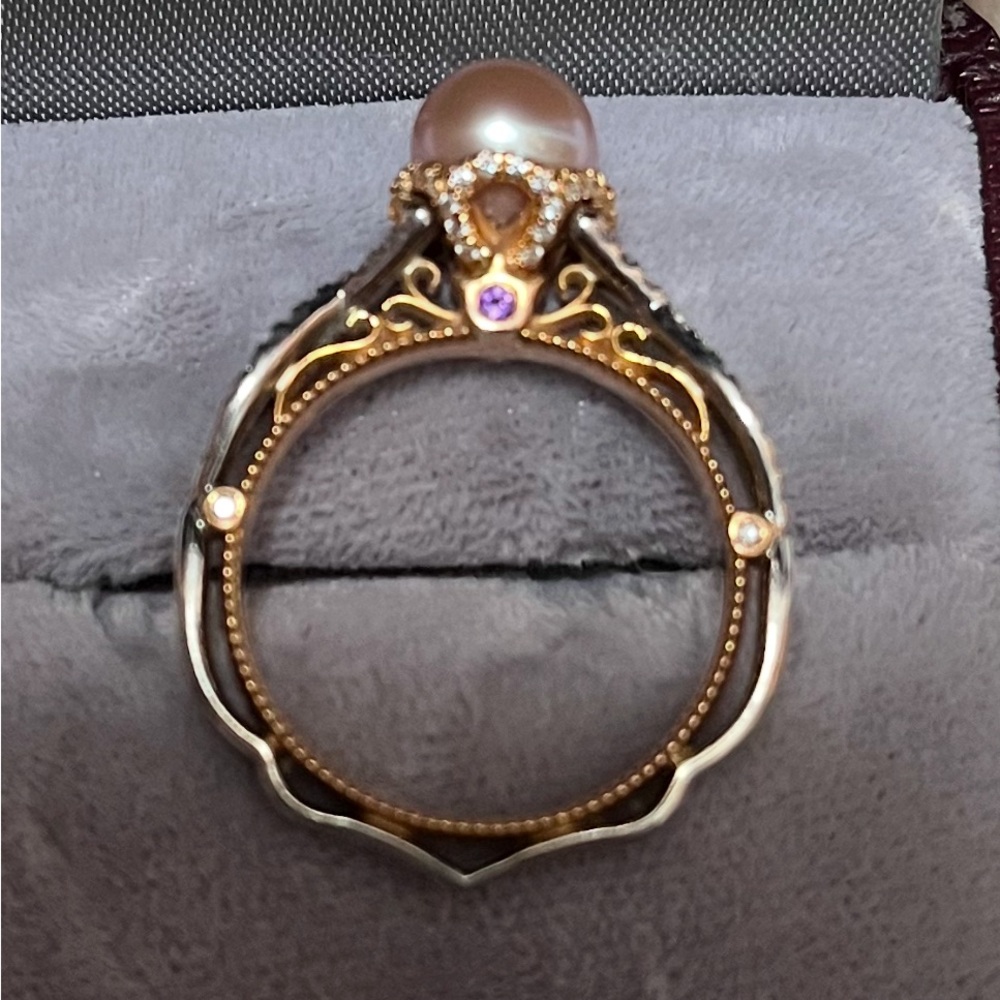 Verragio Gold and Cream Vintage Engagement Ring - Picture 5 of 10